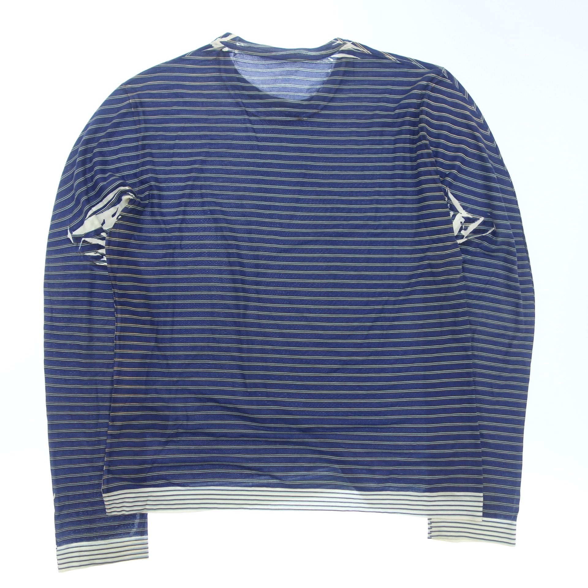 プラダ PRADA Tシャツ カットソー ロンT ボーダー 長袖 M 青 紺 /YM レディース プラダ ロングTシャツ ボーダー プリント メンズ M 青 PRADA