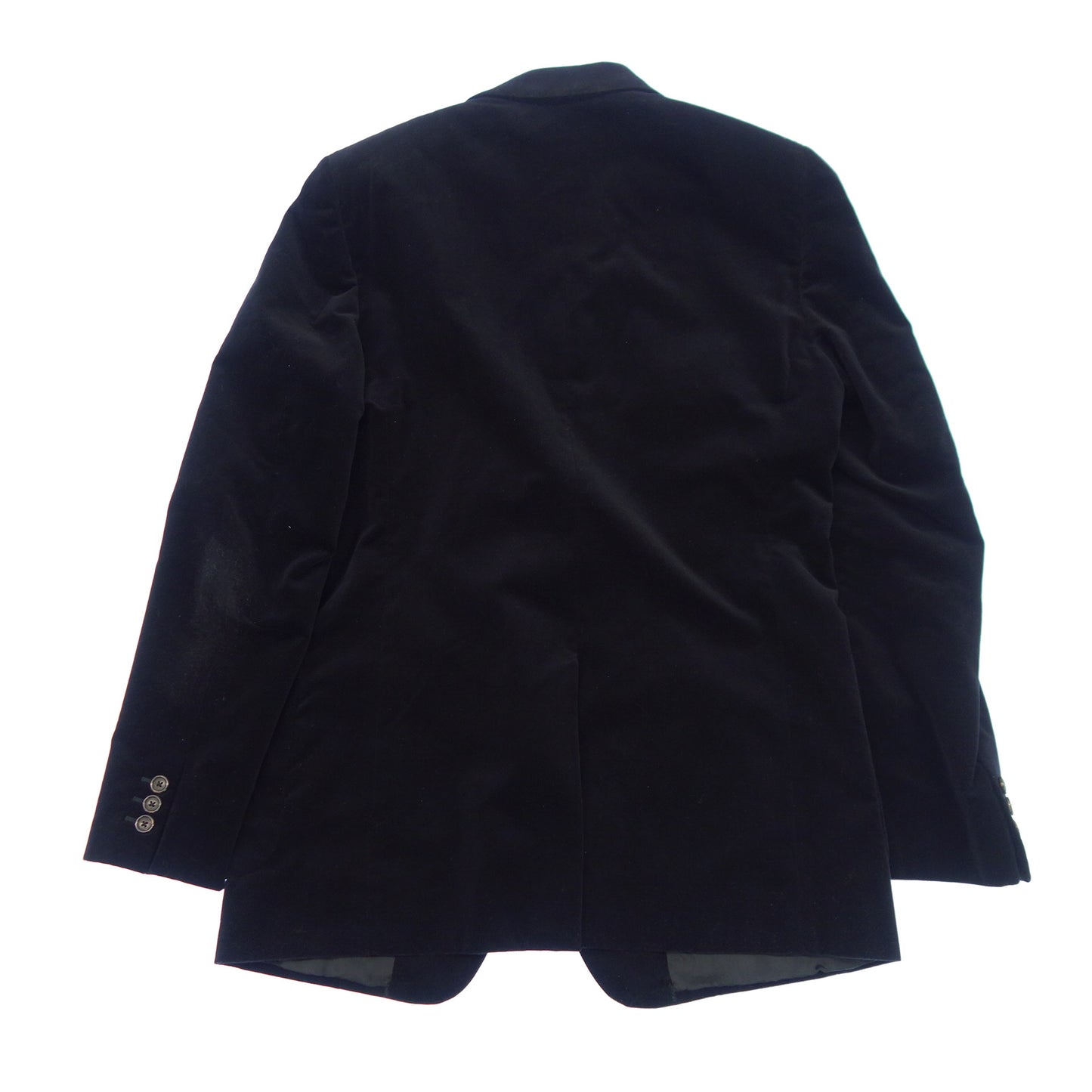 美品◆プラダ 2Bジャケット ベロア素材 メンズ ブラック 50R PRADA【AFB26】