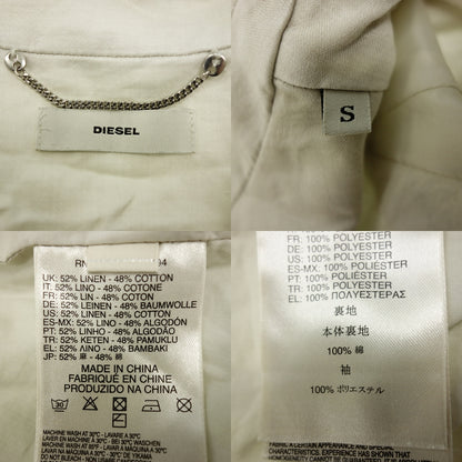 Good condition◆Diesel double riders jacket beige linen cotton ladies S DIESEL [AFB2] 