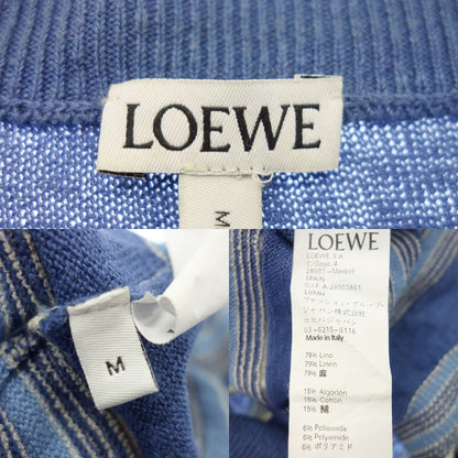 Used ◆LOEWE Knit Sweater Striped Linen Blend Men's M Blue LOEWE [AFB8] 
