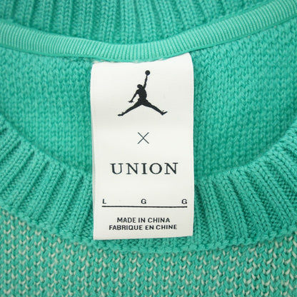 Like new ◆ Nike x Jordan Union collaboration crew neck knit sweater 23SS DV7355-348 Men's Green Size L NIKE x JORDAN UNION SWEATER [AFA22] 