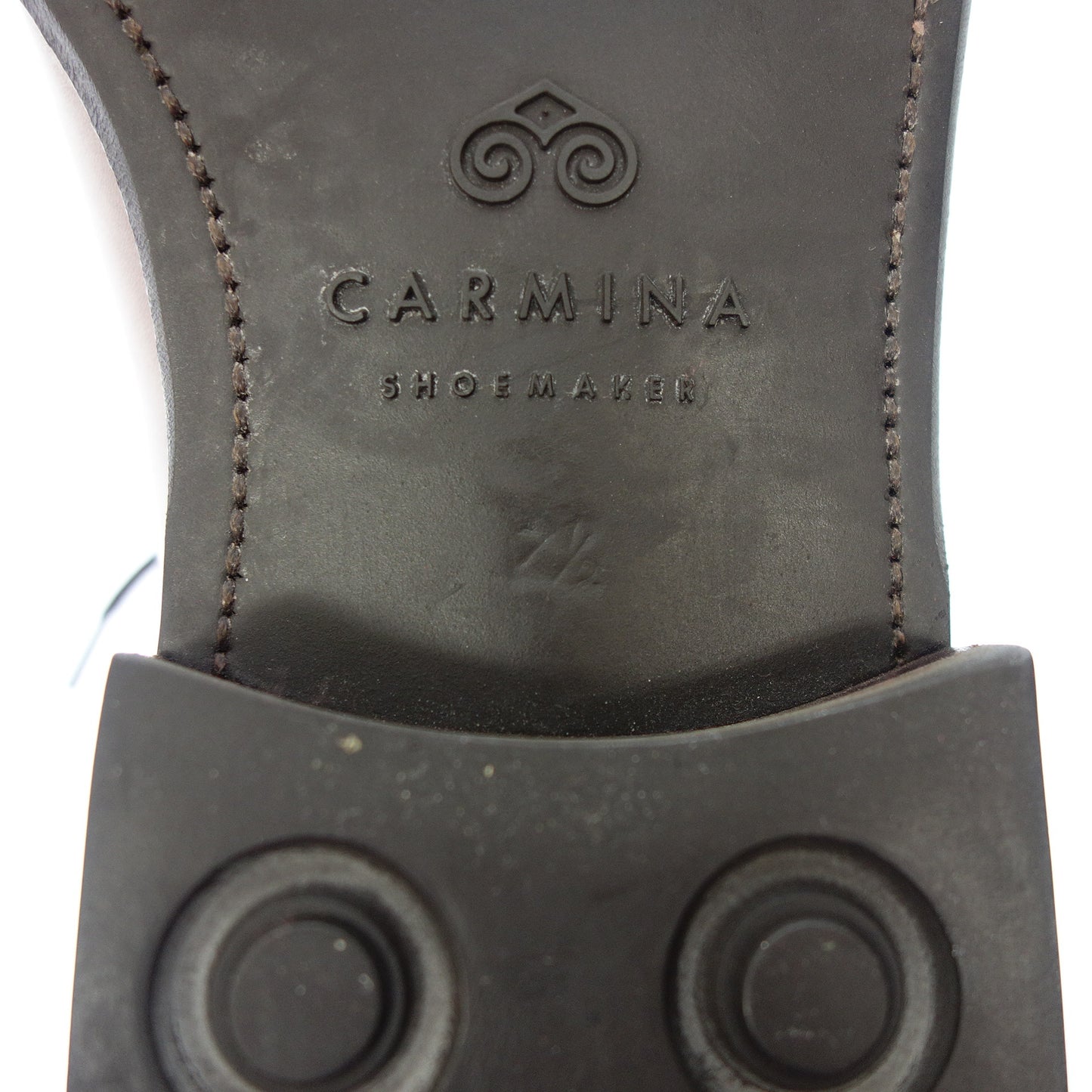 状况良好 ◆ Carmina 打孔盖头鞋 80324 Sartore Camier 带鞋撑 男士棕色 7.5 码 CARMIA [AFC26] 