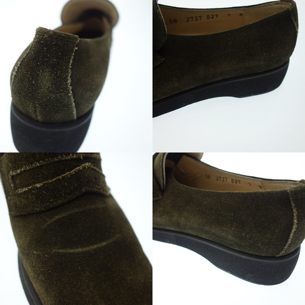 Good condition ◆Salvatore Ferragamo Leather Loafer Suede Men's 7 Khaki Salvatore Ferragamo [AFC51] 