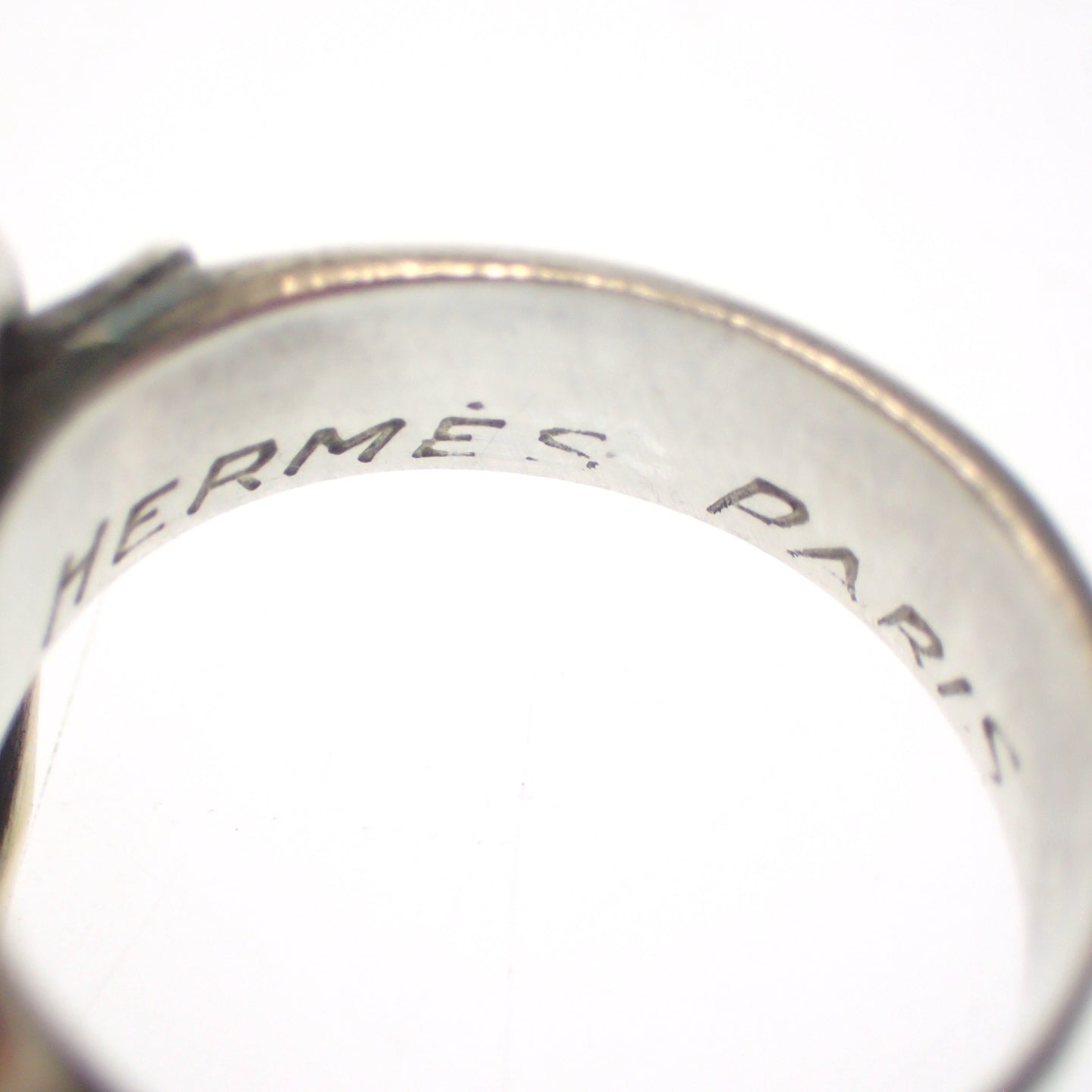 Good condition◆Hermes ring Douzano Silver x Gold No. 8 HERMES [AFI9] 