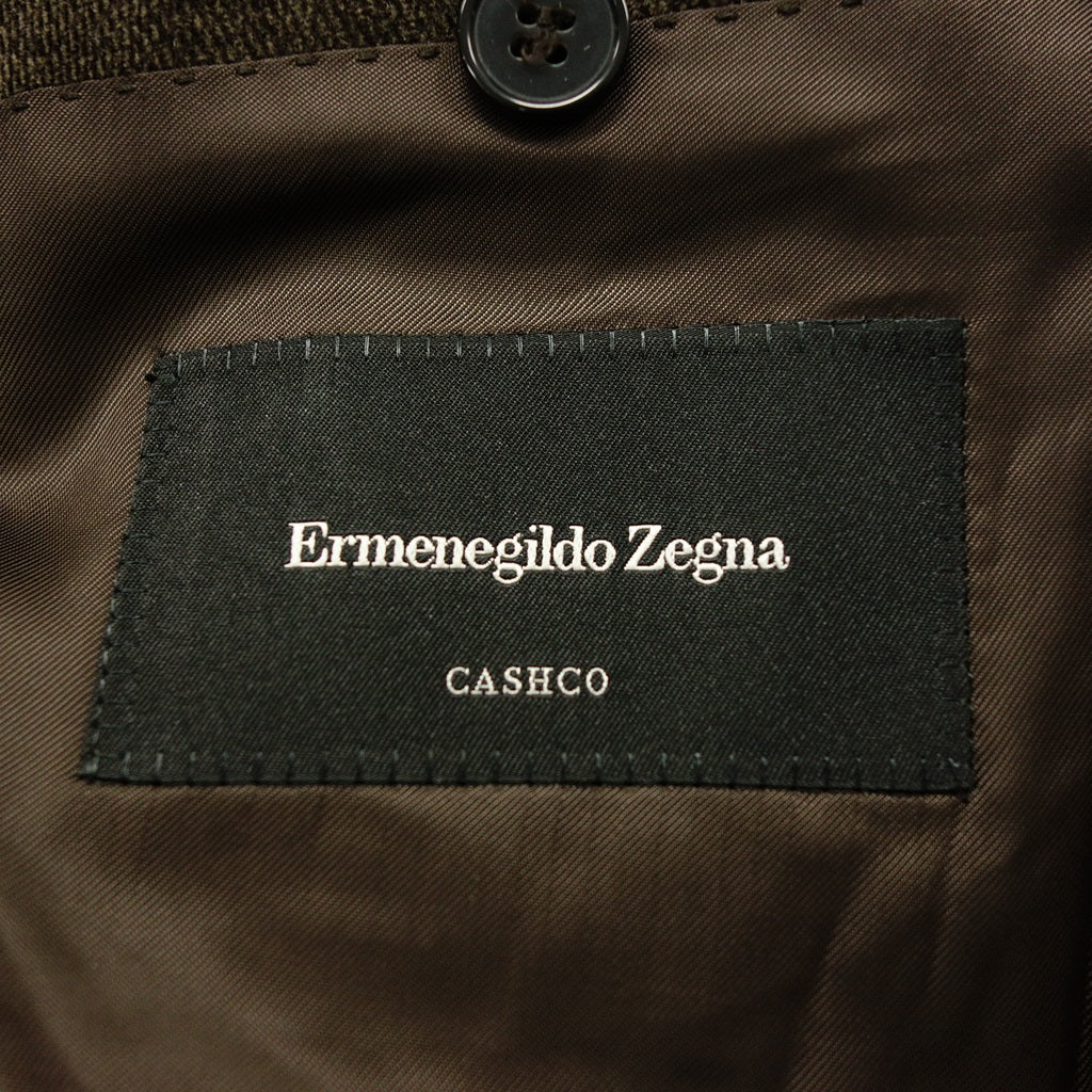 状况良好 ◆ Ermenegildo Zegna 3B 定制夹克棉质羊绒男式棕色 46 码 Ermenegildo Zegna [AFB9] 