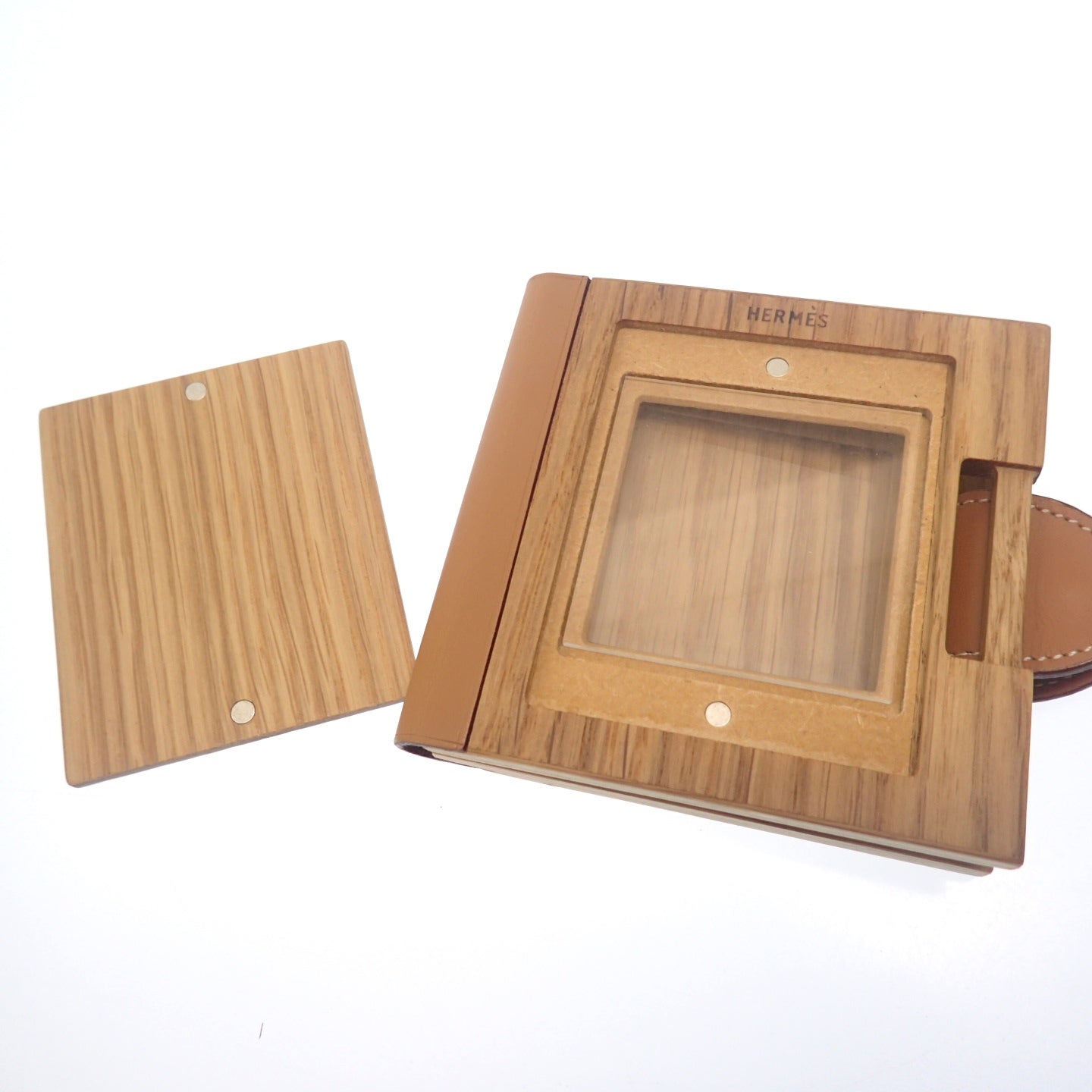 Hermes Snap Photo Frame Wooden with Box Hermes [AFI13] [Used] 