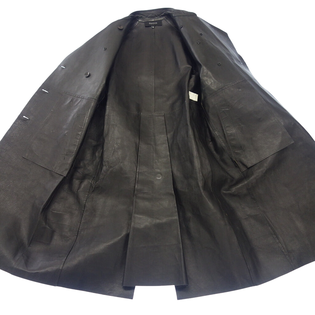 Used ◆ Gucci leather trench coat with belt Tom Ford period ladies black size 38 GUCCI [AFA20] 