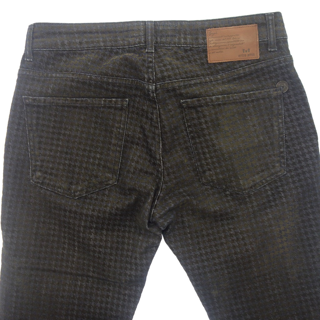 Good condition ◆ Entre Amis Denim Pants 8252-814L22 Men's Houndstooth Pattern Blue Size 33 entre amis [AFB11] 