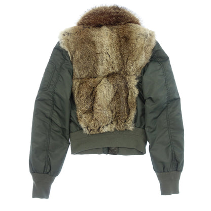 Used ◆Dolce &amp; Gabbana Bomber Jacket Rabbit Fur Nylon Ladies Khaki Size 42 DOLCE&amp;GABBANA [AFB15] 