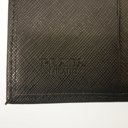 中古◆プラダ 三つ折り財布 コンパクト ブラック PRADA【AFI16】