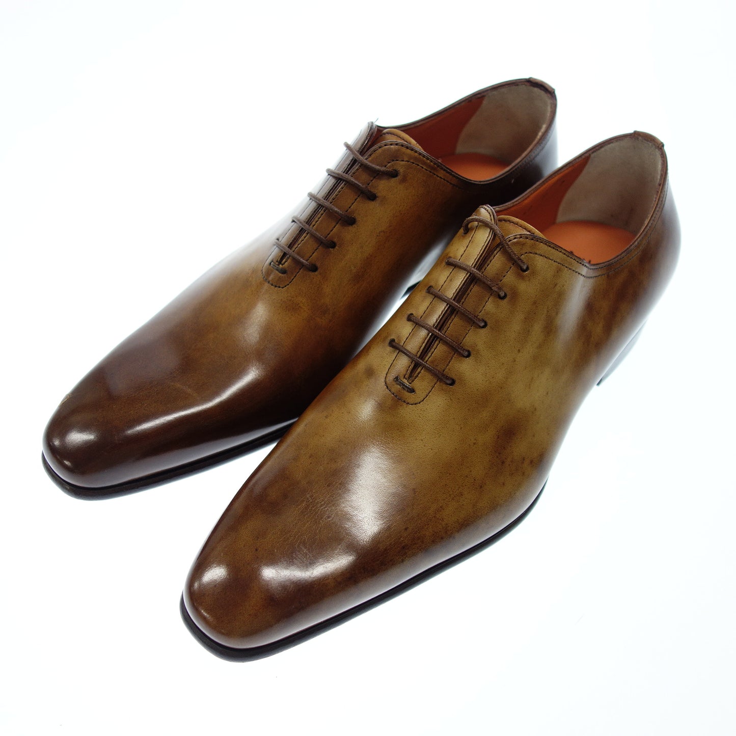 Santoni Leather Shoes Whole Cut 6636 Men's 7 Brown Santoni [AFC48] [Used] 