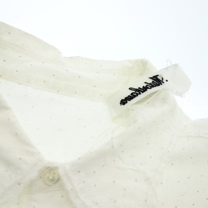 Good Condition◆Midorikawa Long Sleeve Shirt Silk Tape Dot Men's White F Midorikawa [AFB54] 