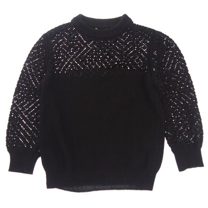 Used◆BOTTEGA VENETA Knit Crew Neck Sweater Women's Black Size 42 BOTTEGA VENETA [AFB12] 