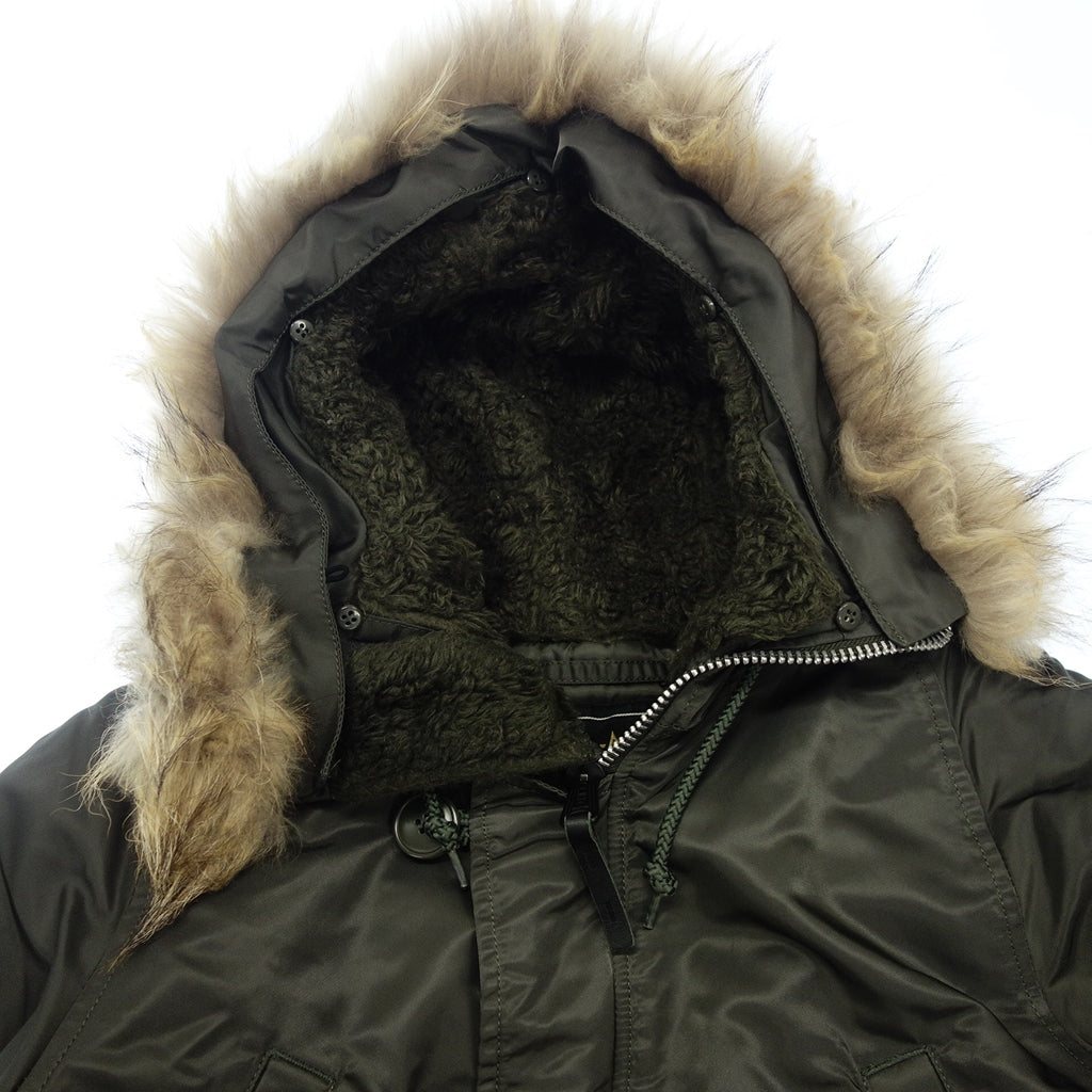 Good Condition ◆ Alpha Nylon Jacket 20094-0876 Men's Size S Khaki with Fur ALPHA [AFA13] 