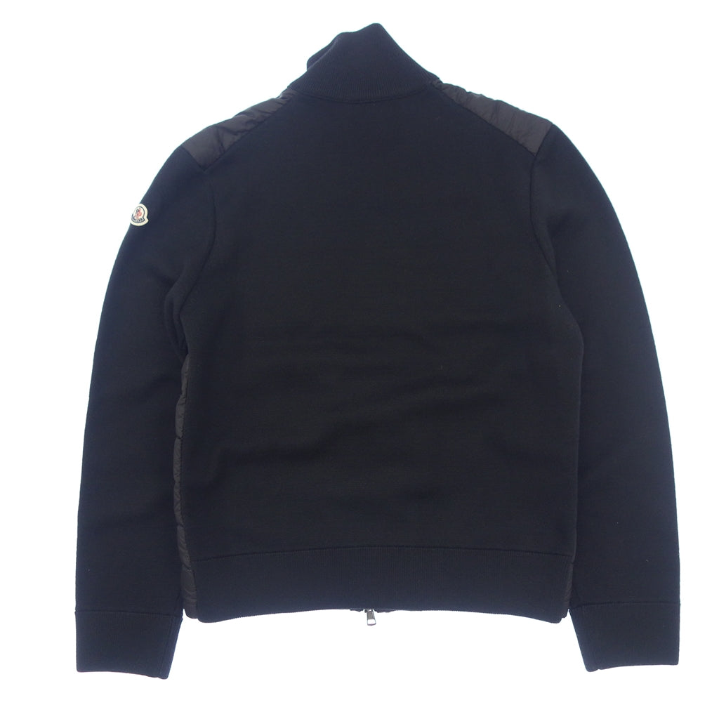 Good Condition◆Moncler Cardigan Knit Switch Down Men's Size M Black MONCLER CARDIGAN TRICOT [AFB45] 