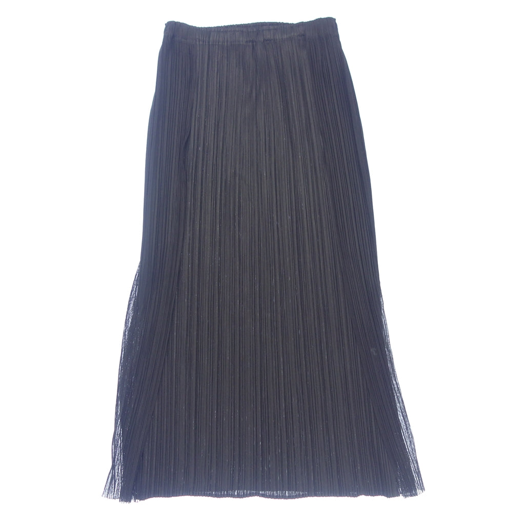 極美品◆プリーツプリーズ ロングスカート レディース ブラック系 サイズ2 PP61-JG764 PLEATS PLEASE【AFB25】