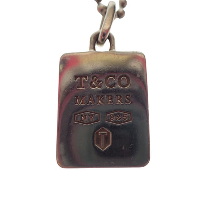 Used Tiffany Necklace Makers TOKYO Limited Silver Square Type 16.6g TIFFANY &amp; Co. [AFI12] 