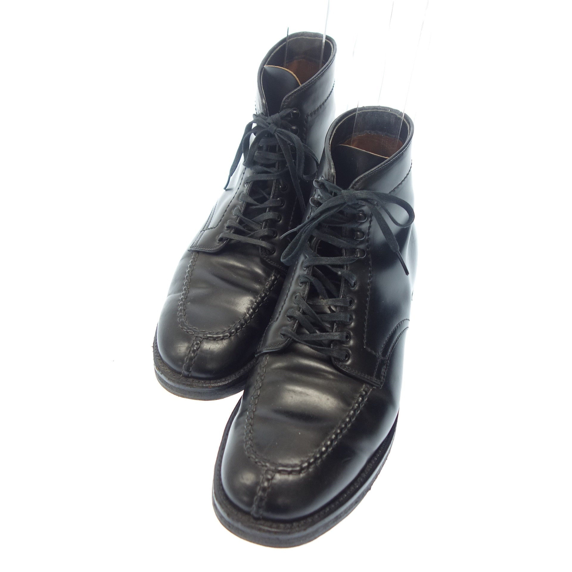 ラウンド ALDEN 極美品 TANKER BLACK CORDOVAN BOOTS 靴 - shimashou.co.jp