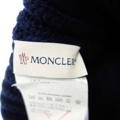 モンクレール ニットキャップ BERRETTO TRICOT ポケット付き ネイビー MONCLER【AFI22】【中古】