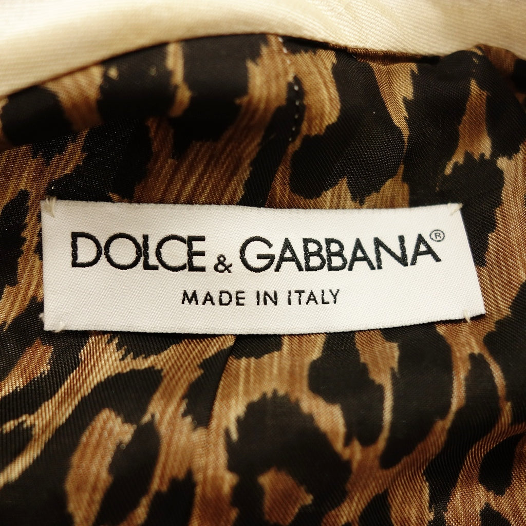 Used Dolce &amp; Gabbana Silk Coat Sequin Bead Embroidery Floral Pattern Ladies 38 White DOLCE&amp;GABBANA [AFB3] 