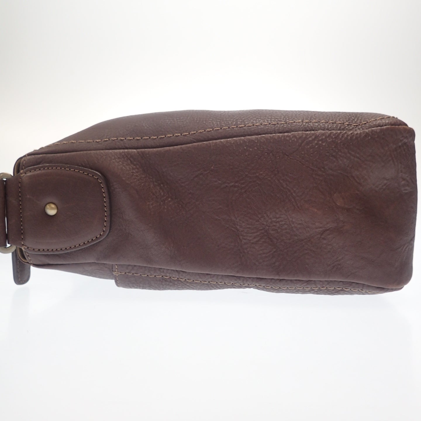 Tsuchiya bag one shoulder bag grained leather brown [AFE8] [Used] 