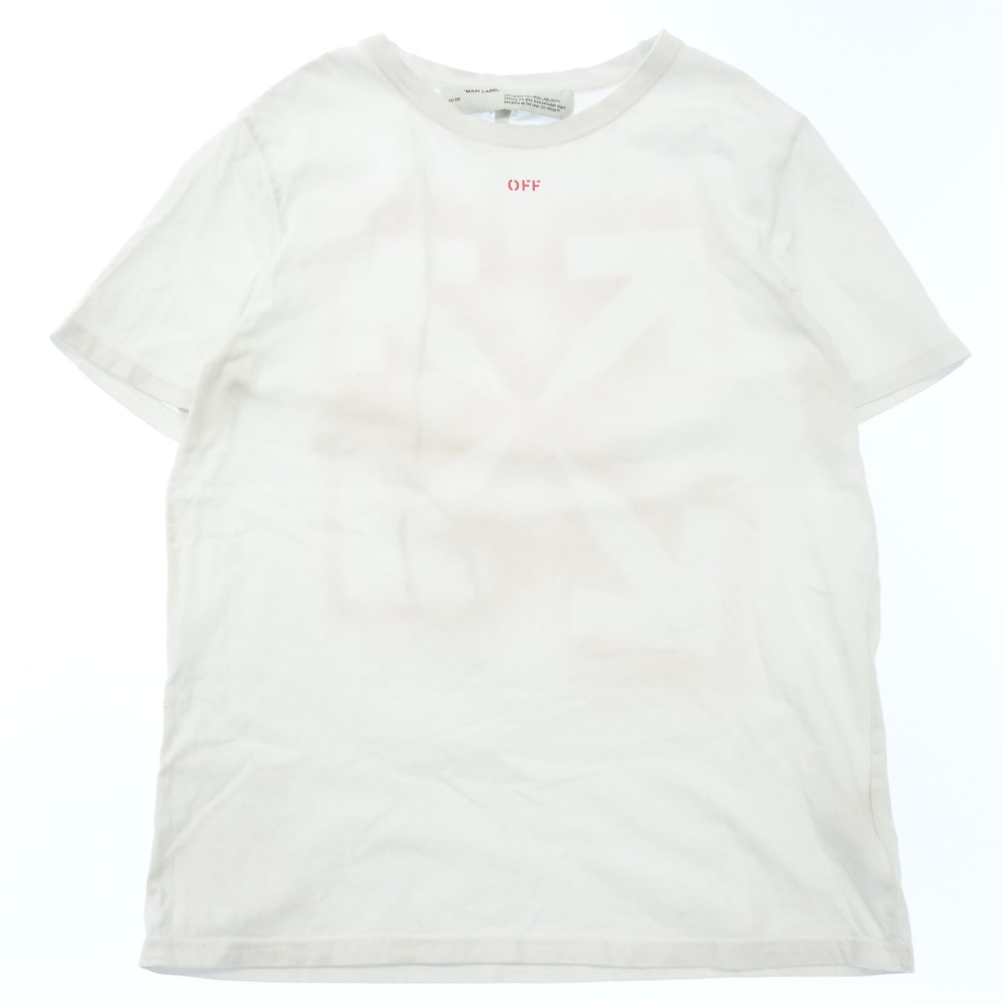 Off-white main label tops T-shirt men's white L OFF WHITE MAIN LABEL [AFB22] [Used] 