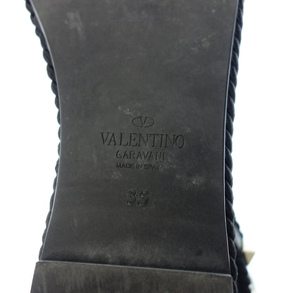 Used ◆Valentino Sandals Women's 2W2S0GI3 Rockstud Wedge Sole Women's 35 Black VALENTINO [AFD3] 