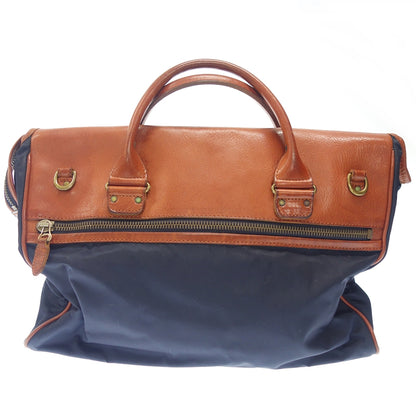 Used Felisi Business Bag 20207 Nylon Leather Navy x Brown Felisi [AFE5] 