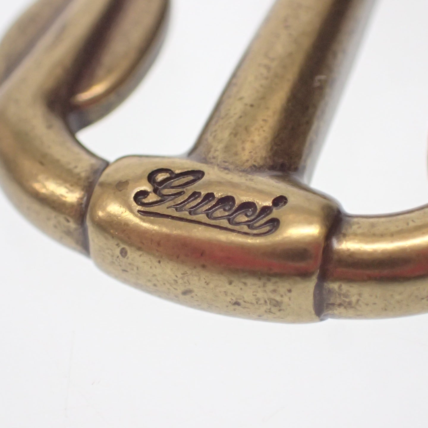 GUCCI レザー キーホルダー ゴールド金具 GUCCI グッチ インターロッキングG キーリング キーホルダー