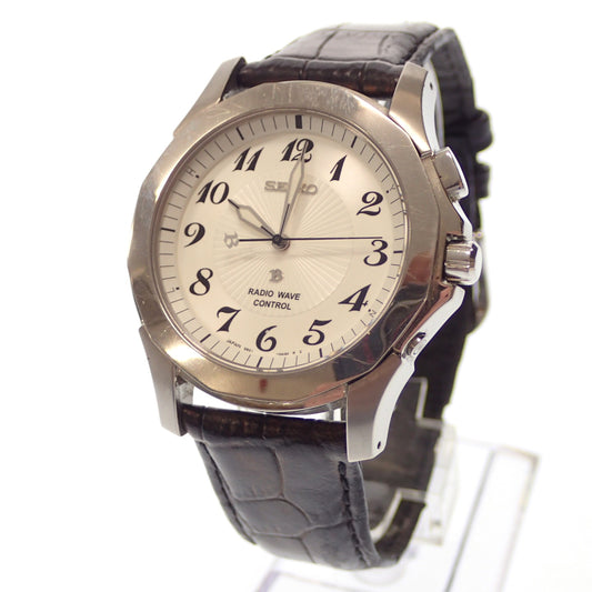 中古◆セイコー 腕時計 ブライツ 5B21-0AA0 白文字盤 ソーラー電波 SEIKO【AFI18】
