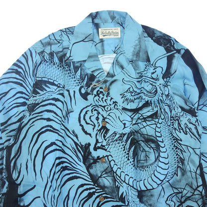 Like new ◆ WACKO MARIA TIM LEHI Hawaiian shirt 22FW-WMS-HI04 Men's Blue x Black Size M WACKO MARIA TIM LEHI [AFB33] 