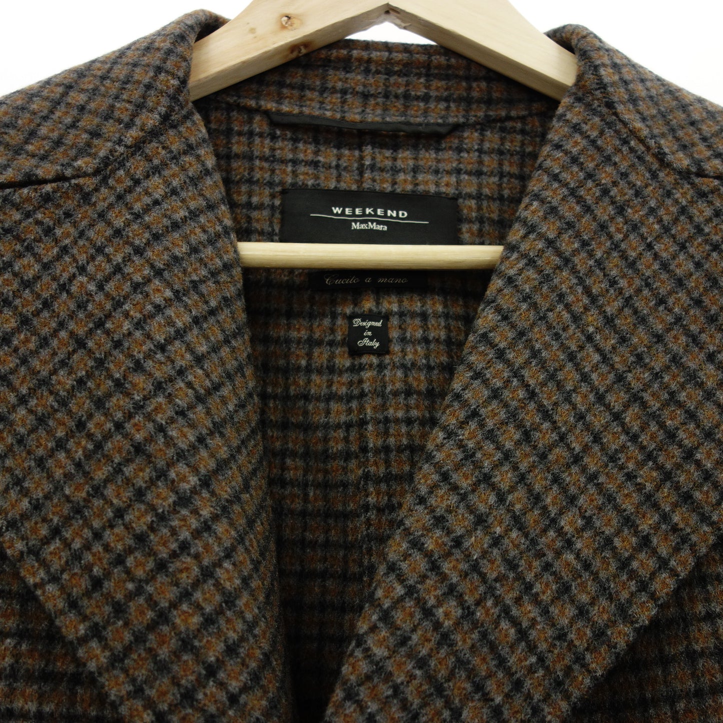 Good condition◆Max Mara Weekend Chester coat check with belt Size 34 Weekend Max Mara [AFA15] 