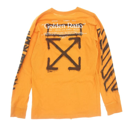 Used ◆ Off-white long sleeve T-shirt cut and sew OMAB001R20185009 Men's size M Orange OFF WHITE [AFB23] 