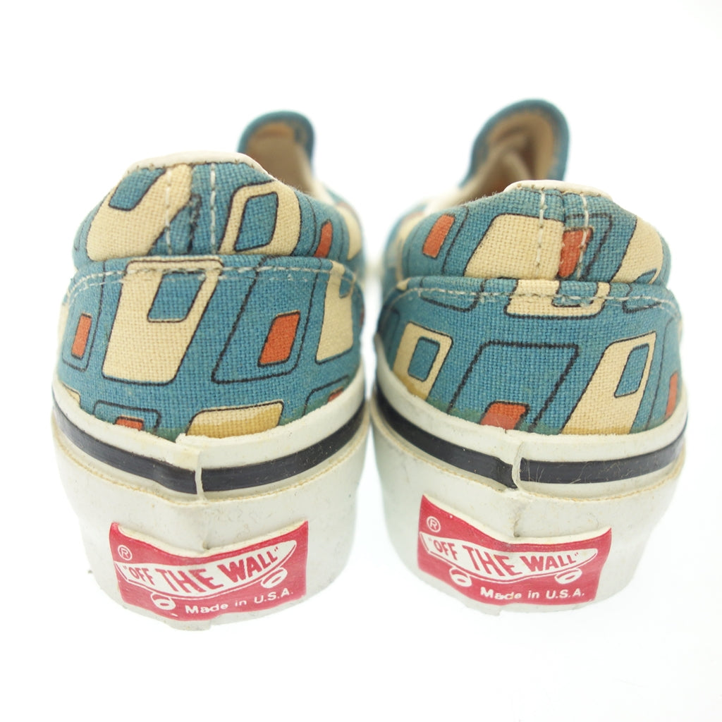 Good condition ◆ Vans sneakers slip-on made in USA all pattern kids blue size 18 VANS [AFD9] 