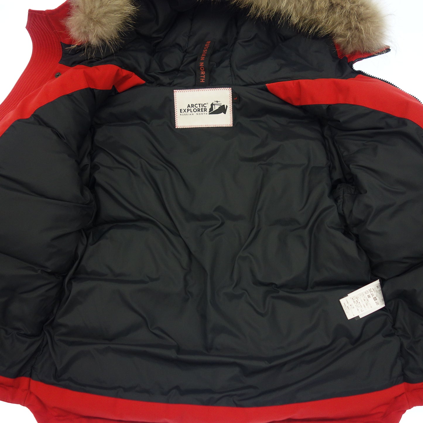 Good Condition◆Arctic Explorer SPECNEZ Fur Down Jacket Men's Red Size L ARCTIC EXPLORER [AFA2] 