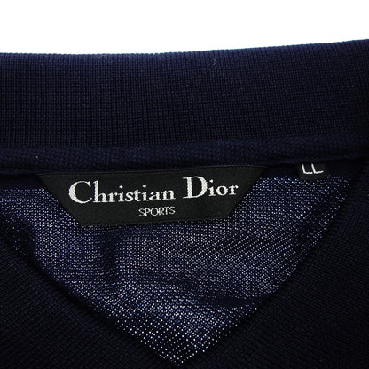 Very good condition◆Chritian Dior long sleeve polo shirt men's navy LL Chritian Dior [AFB19] 