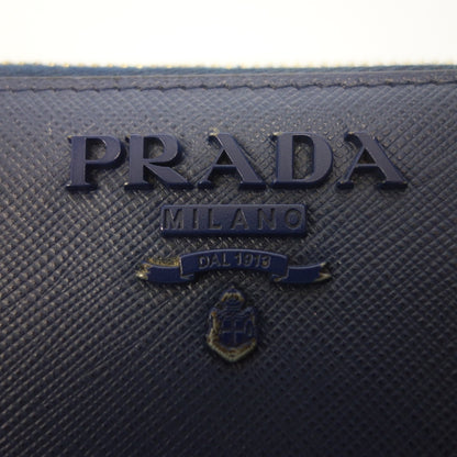 中古◆プラダ 長財布 ラウンドファスナー ネイビー PRADA【AFI16】