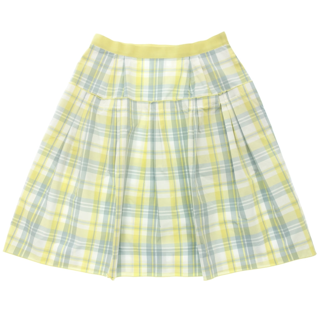 Used ◆Foxy New York French Skirt Plaid Pattern 30028 Ladies 40 Yellow FOXEY NEWYORK [AFB38] 