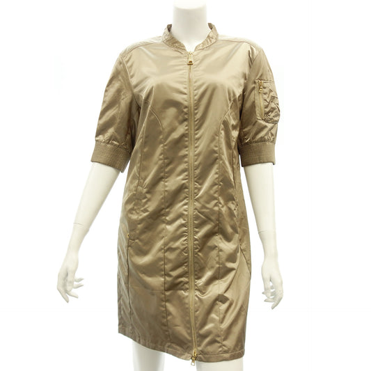 Used ◆ Prada nylon dress zip up 280098 ladies size 44 beige PRADA [AFB6] 