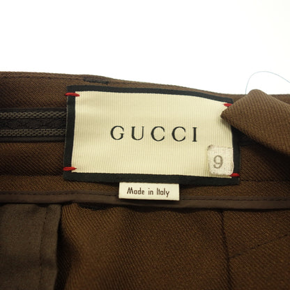 中古◆グッチ ワイドレッグ パンツ ショルダーループ付 レディース ブラウン サイズ不明 GUCCI 【AFB19】