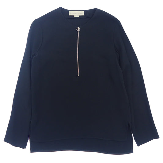 Good condition ◆ Stella McCartney long sleeve shirt half zip rayon ladies navy size 38 STEELA McCARTNEY [AFB35] 