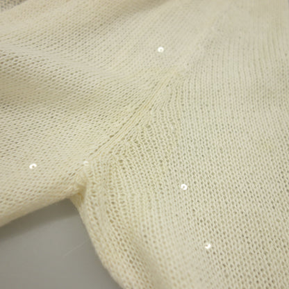 Good condition◆Brunello Cucinelli Knit Cardigan Sequin Silk Size XS Ladies White BRUNELLO CUCINELLI [AFB3] 