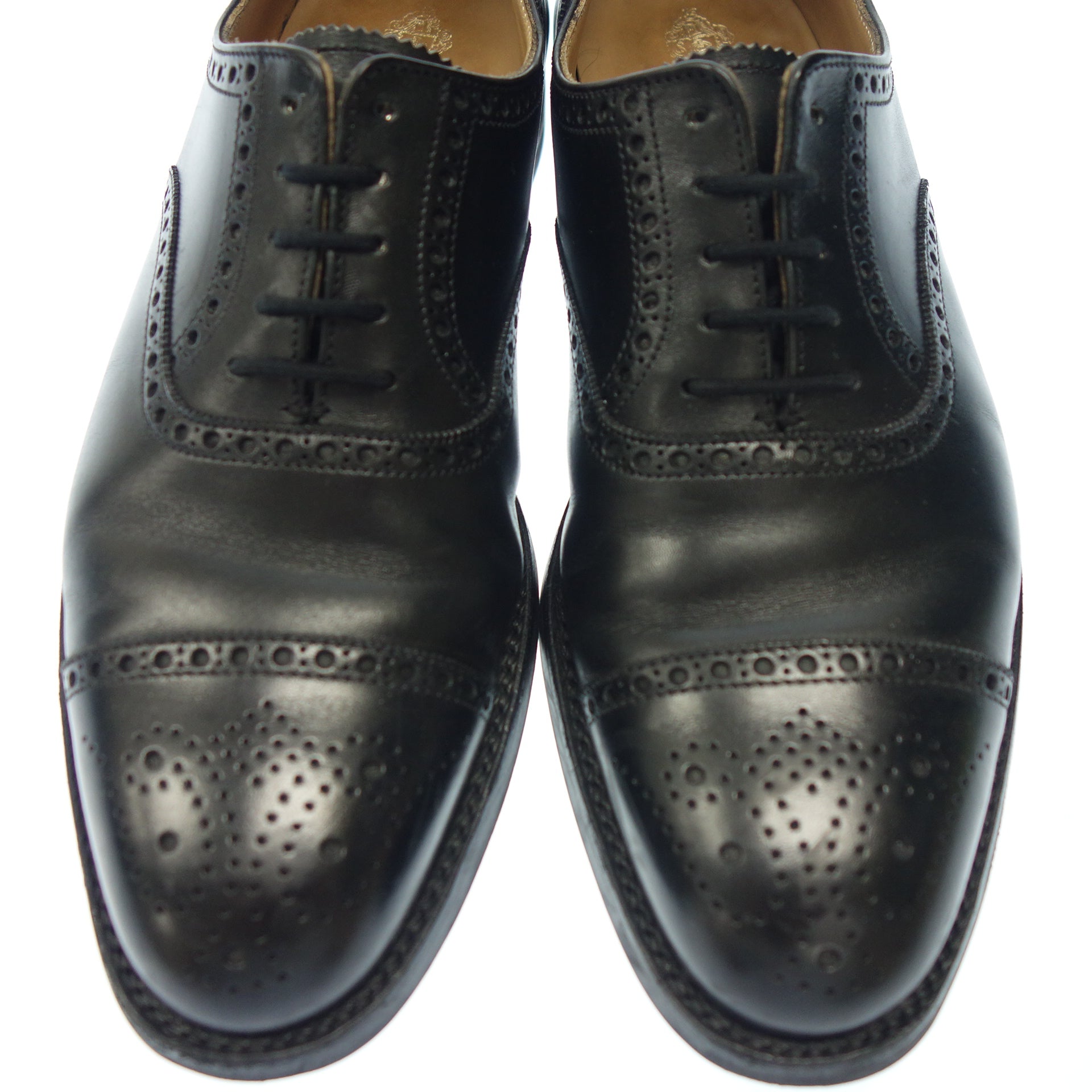 【特別大特価】CROCKETT & JONES セミブローグ黒 YEOVIL 6(24.5) 靴