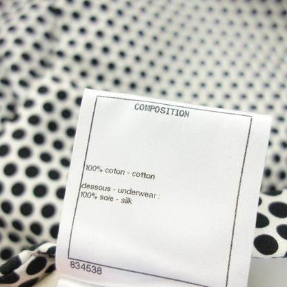 新品同様◆シャネル スカート P60229 ココマーク CC ロゴボタン ドット レディース 白黒 サイズ36 CHANEL【AFB54】