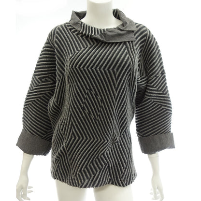 Good Condition◆Issey Miyake Tunic IM84FJ515 High Neck Knit Women's Gray Size 2 ISSEY MIYAKE [AFB33] 