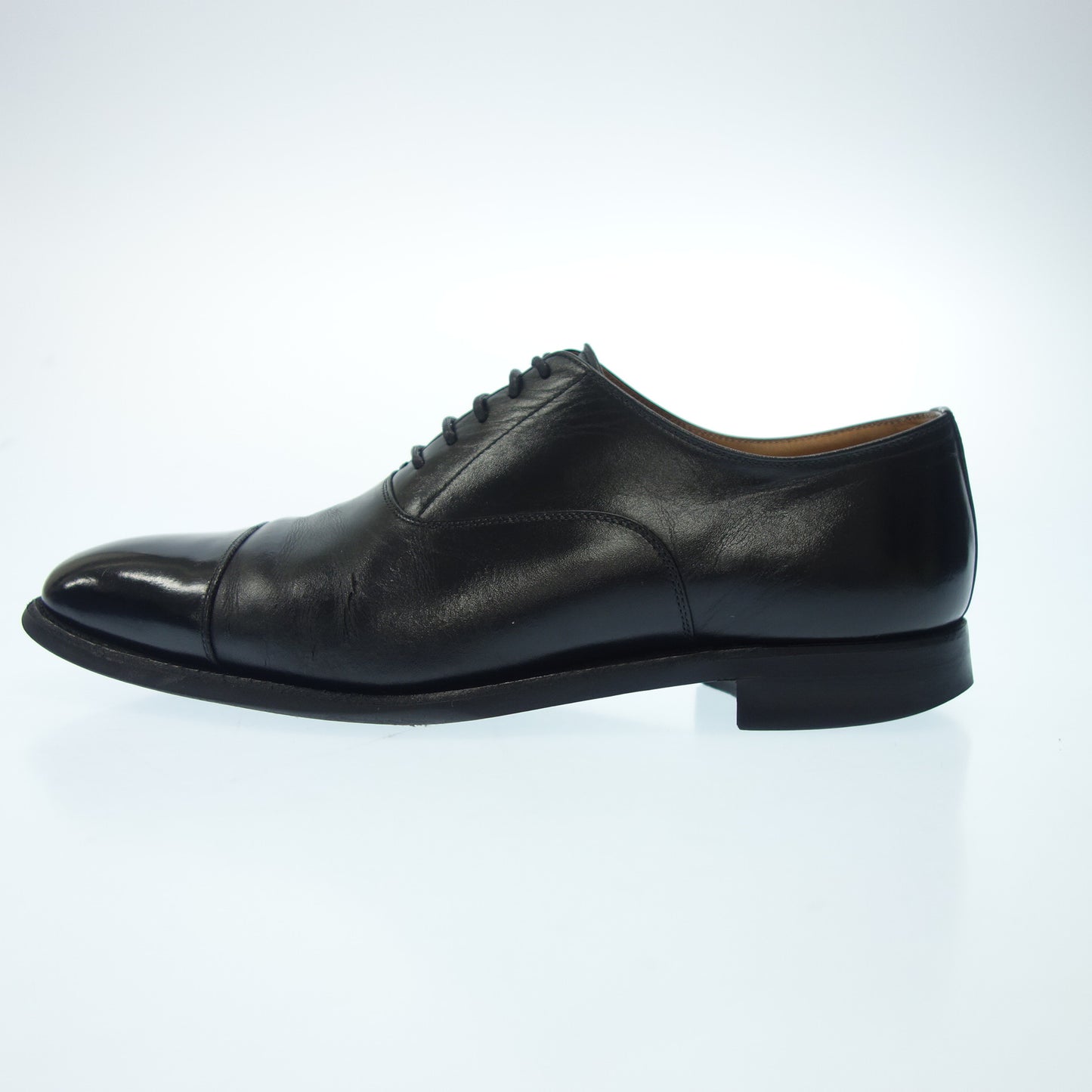 Scotch grain leather shoes straight tip T0106 HIROKAWA men's 25.5 black SCOTCH GRAIN [AFD5] [Used] 