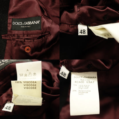 Good condition◆Dolce &amp; Gabbana Chester coat wool &amp; polyamide men's black x red size 48 [AFA3] 