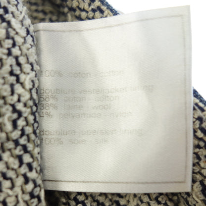 Used ◆CHANEL Collarless Denim Jacket Coco Button 99C Tweed Lining Ladies Size 40 Indigo CHANEL [AFB47] 