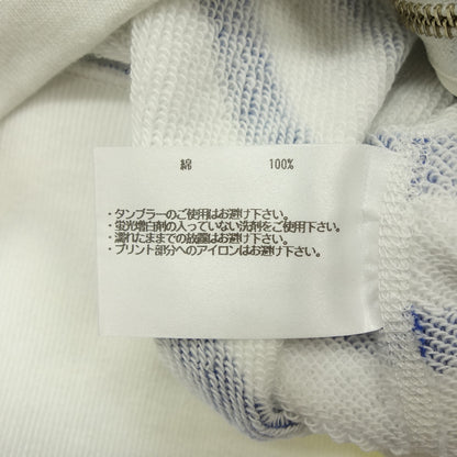 Like new◆LOOPWHEELER LOWERCASE collaboration ship-up parka border cotton men's size M white blue LOOPWHEELER [AFB4] 