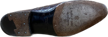 美品◆トレーディングポスト レザーシューズ ダブルモンク クロコ型押し 赤茶系 7 Trading Post